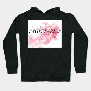 Sagittarius with Pink Watercolor Flowers Hoodie